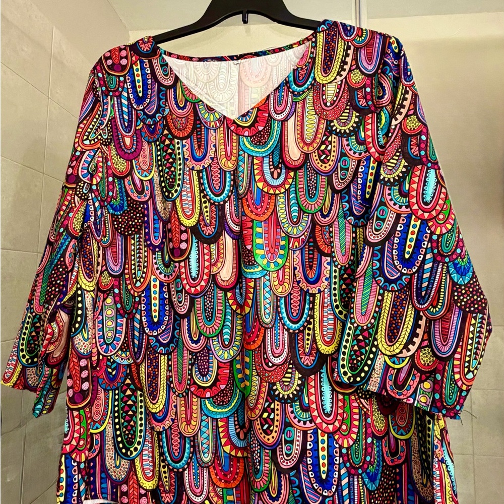 Colorful Patterned Women's Top